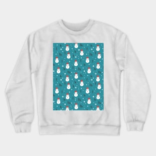 Winter Snowmen Art Pattern II Crewneck Sweatshirt